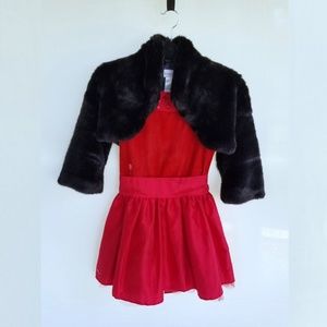 American Girl Black Faux-Fur Bolero